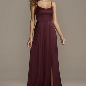 Bridesmaid Dress - Satin, Wine Red, size 0